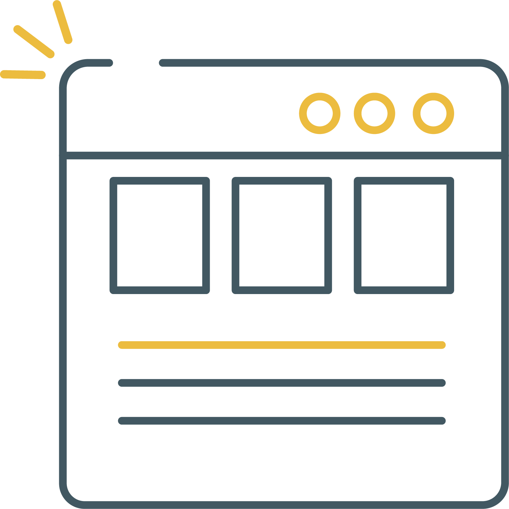 wire-frame icon of a website